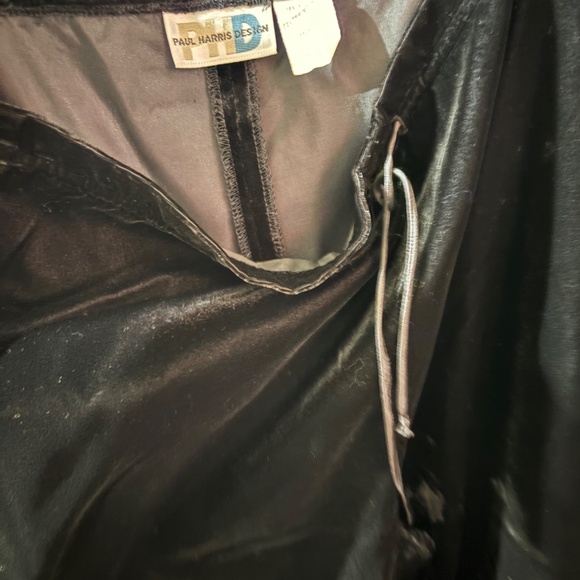 Vintage black velvet drawstring, pant Paul Harris design - Picture 2 of 4
